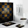 Utah Jazz Emblem Waterproof Shower Curtain Non-Slip Toilet Lid Cover Bath Mat Bathroom Set BRS4728