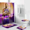 Utah Jazz Player 4 Waterproof Shower Curtain Non-Slip Toilet Lid Cover Bath Mat Bathroom Set BRS4717