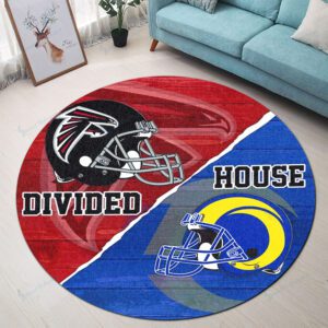 Atlanta Falcons vs Los Angeles Rams Premium Round Rug Floor Decor SRR1198