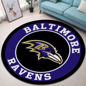 Baltimore Ravens Premium Round Rug Floor Decor SRR1087