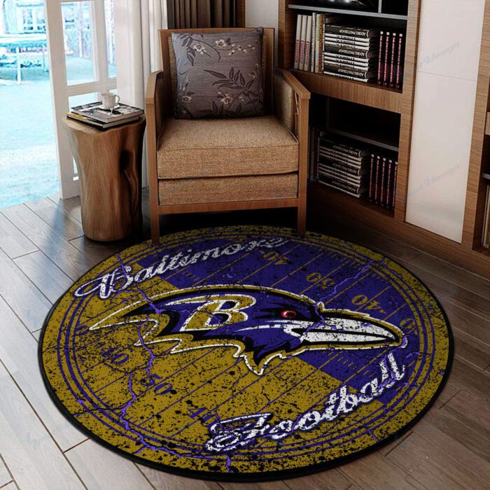 Baltimore Ravens Premium Round Rug Floor Decor SRR1090