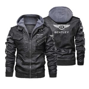 Bentley Black Brown Leather Jacket LIZ032