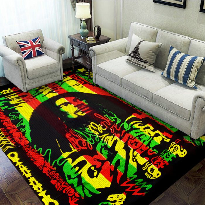 Bob Marley Rectangular Rug Floor Decor GRR1095