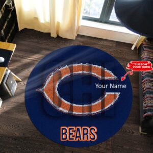 Chicago Bears Personalized Premium Round Rug Floor Decor SRR1164