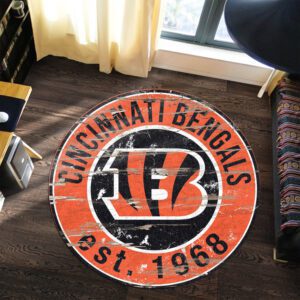 Cincinnati Bengals Premium Round Rug Floor Decor SRR1131