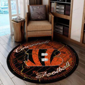 Cincinnati Bengals Premium Round Rug Floor Decor SRR1156