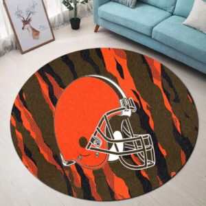 Cleveland Browns Premium Round Rug Floor Decor SRR1095