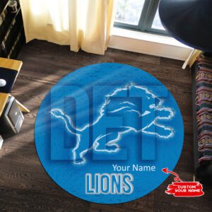 Detroit Lions Personalized Premium Round Rug Floor Decor SRR1163