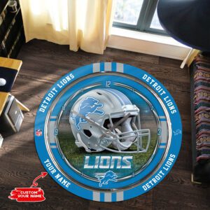 Detroit Lions Personalized Premium Round Rug Floor Decor SRR1165