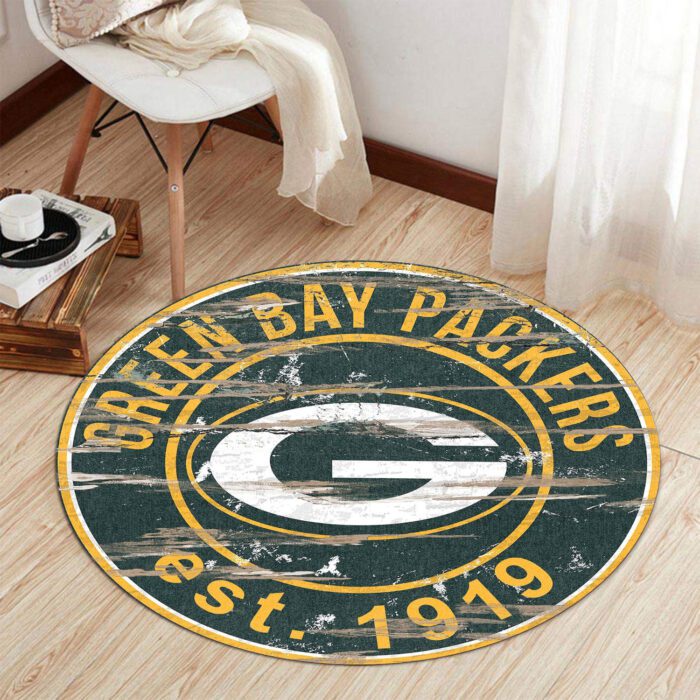 Green Bay Packers Premium Round Rug Floor Decor SRR1101