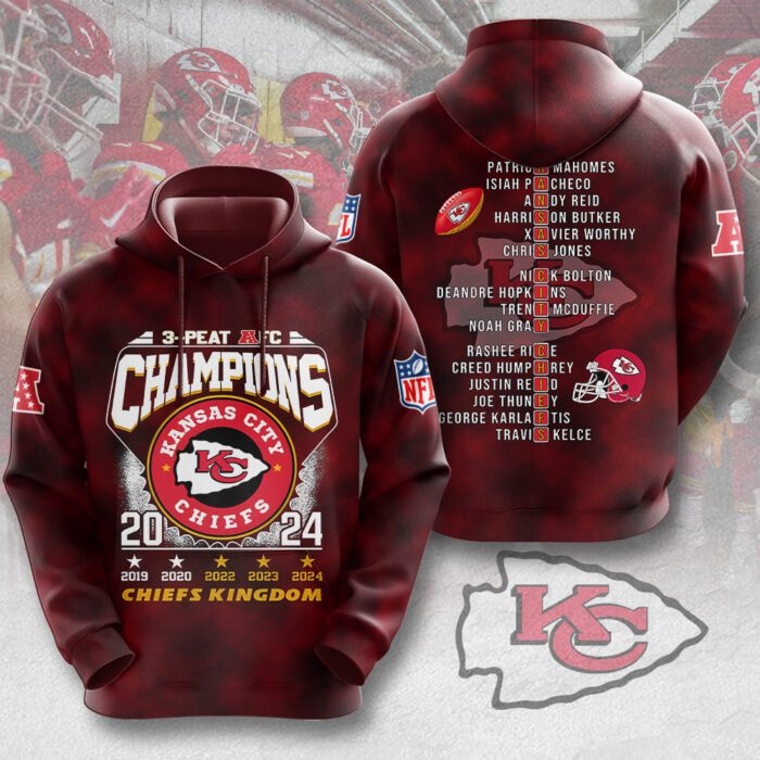 Kansas City Chiefs 3D Unisex Hoodie LIX1032