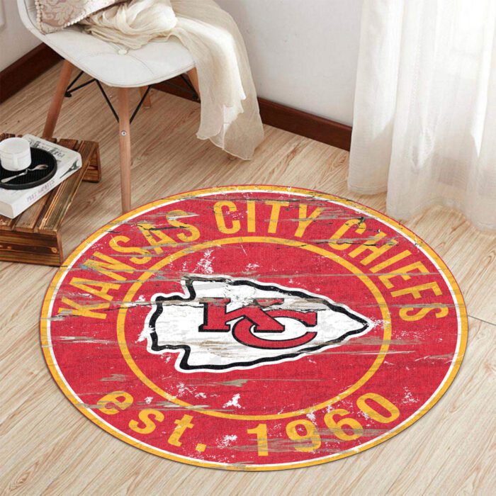 Kansas City Chiefs Premium Round Rug Floor Decor SRR1136