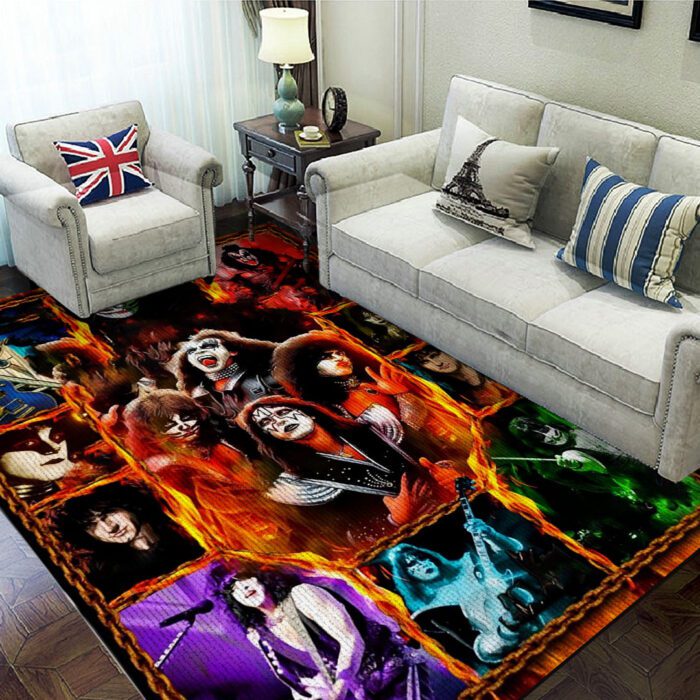 Kiss Band Rectangular Rug Floor Decor GRR1032