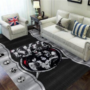 Kiss Band Rectangular Rug Floor Decor GRR1126