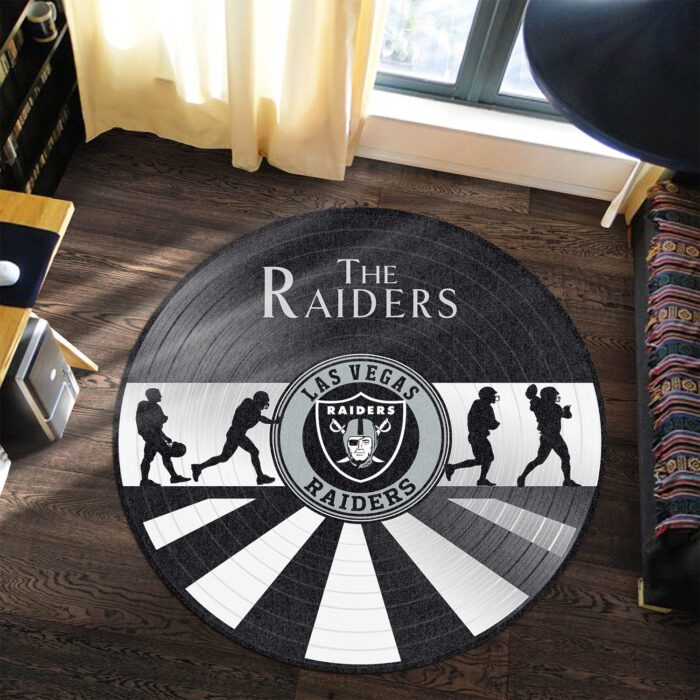 Las Vegas Raiders Premium Round Rug Floor Decor SRR1092