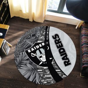 Las Vegas Raiders Premium Round Rug Floor Decor SRR1099