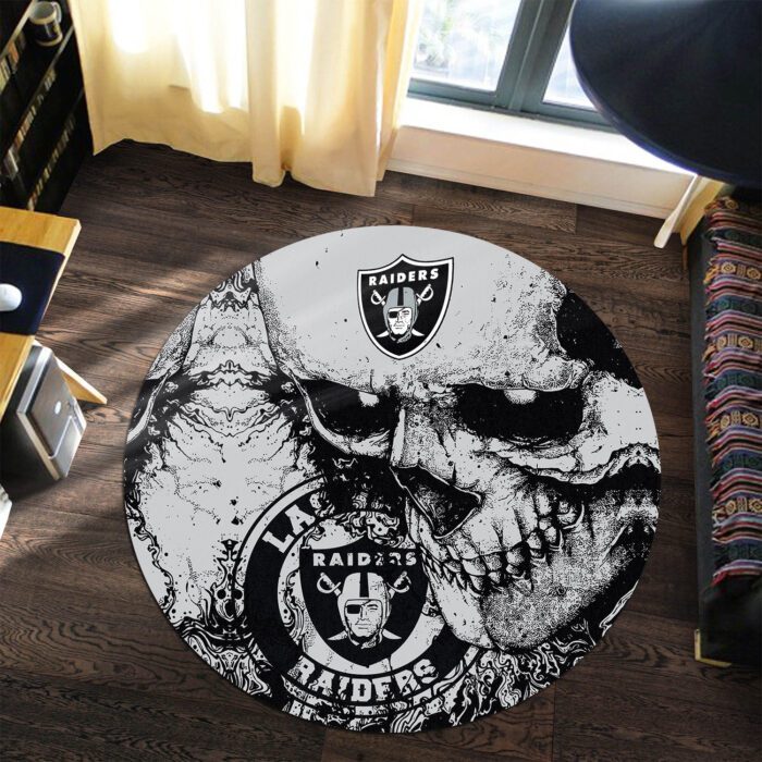 Las Vegas Raiders Premium Round Rug Floor Decor SRR1102