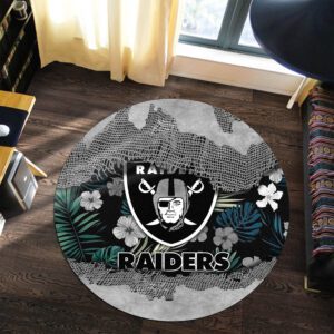 Las Vegas Raiders Premium Round Rug Floor Decor SRR1103