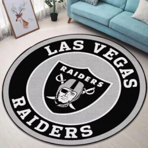 Las Vegas Raiders Premium Round Rug Floor Decor SRR1113