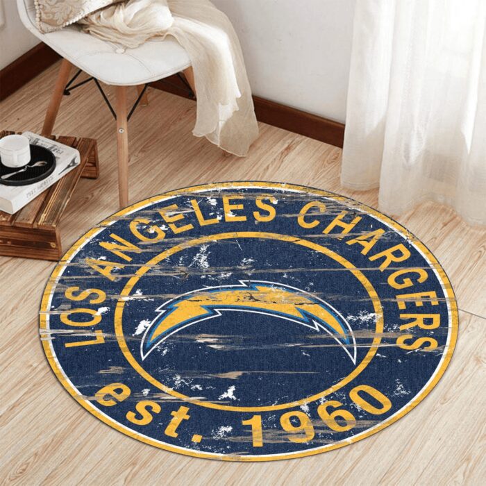 Los Angeles Chargers Premium Round Rug Floor Decor SRR1177