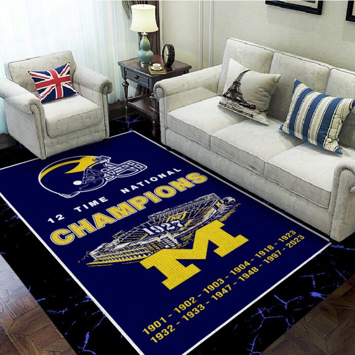 Michigan Wolverines Football Rectangular Rug Floor Decor GRR1075