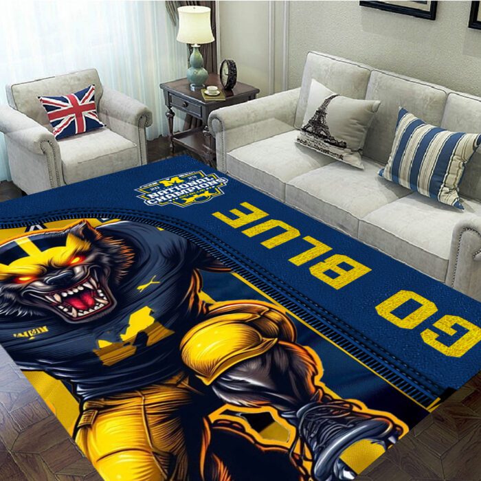 Michigan Wolverines Football Rectangular Rug Floor Decor GRR1119