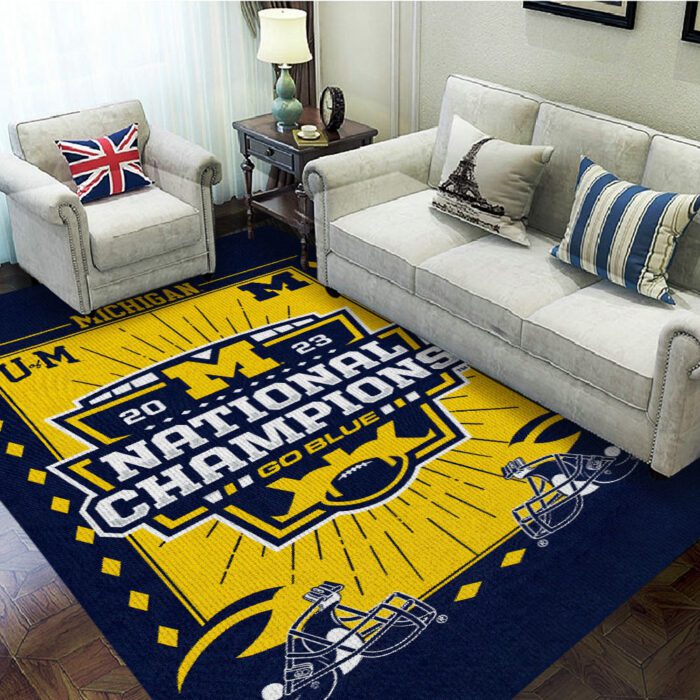 Michigan Wolverines Football Rectangular Rug Floor Decor GRR1121