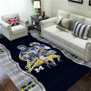 Michigan Wolverines Football Rectangular Rug Floor Decor GRR1123