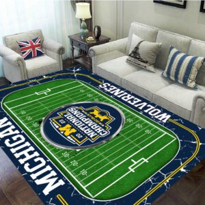 Michigan Wolverines Football Rectangular Rug Floor Decor GRR1124