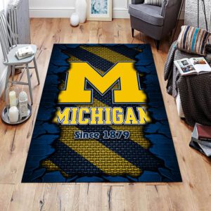 Michigan Wolverines Football Rectangular Rug Floor Decor GRR1127