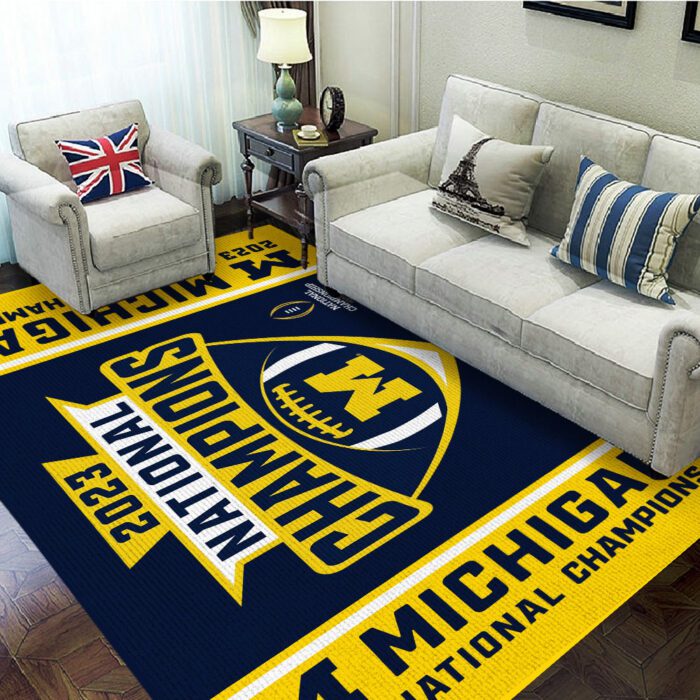 Michigan Wolverines Football Rectangular Rug Floor Decor GRR1130