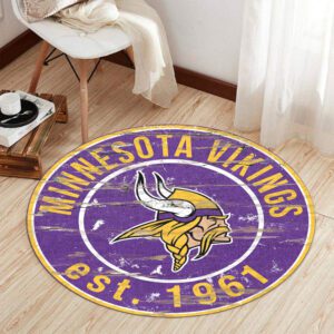 Minnesota Vikings Premium Round Rug Floor Decor SRR1107