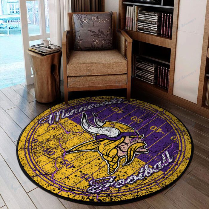 Minnesota Vikings Premium Round Rug Floor Decor SRR1125