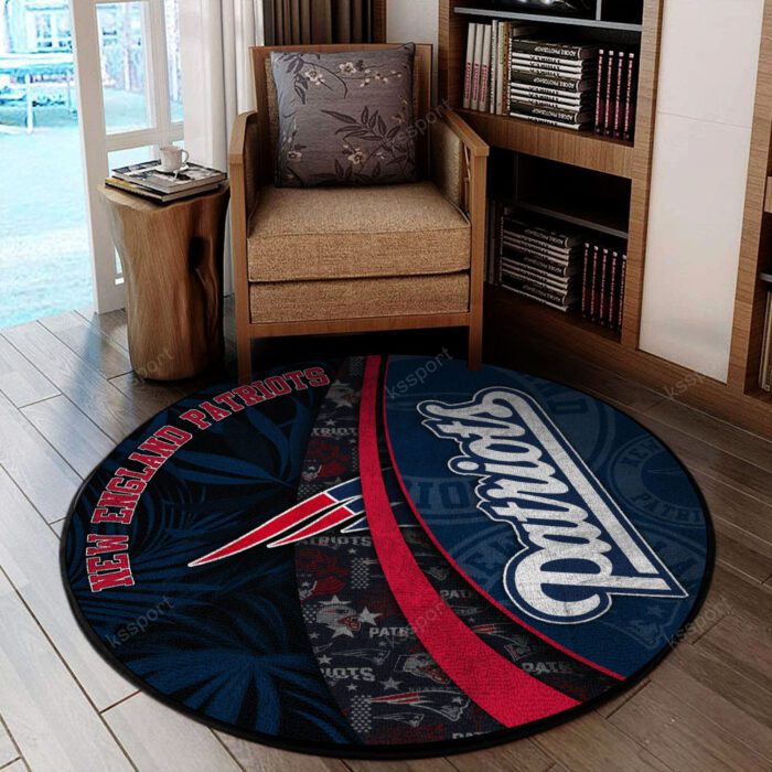 New England Patriots Premium Round Rug Floor Decor SRR1171