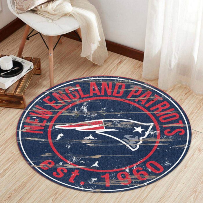 New England Patriots Premium Round Rug Floor Decor SRR1172