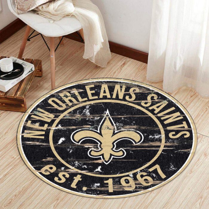 New Orleans Saints Premium Round Rug Floor Decor SRR1134