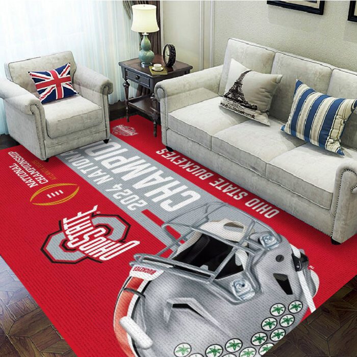 Ohio State Buckeyes Football Rectangular Rug Floor Decor GRR1000