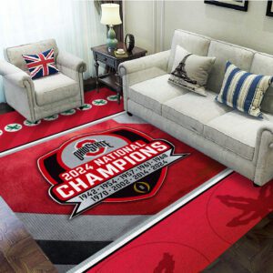 Ohio State Buckeyes Football Rectangular Rug Floor Decor GRR1001