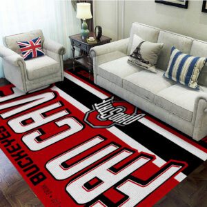 Ohio State Buckeyes Football Rectangular Rug Floor Decor GRR1002