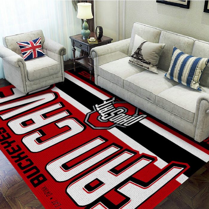 Ohio State Buckeyes Football Rectangular Rug Floor Decor GRR1002