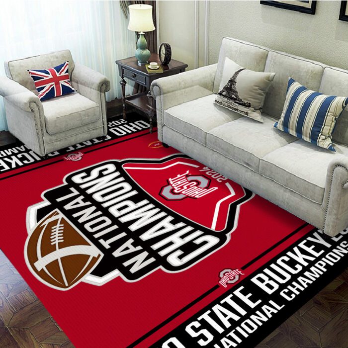 Ohio State Buckeyes Football Rectangular Rug Floor Decor GRR1003