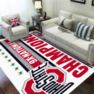 Ohio State Buckeyes Football Rectangular Rug Floor Decor GRR1014