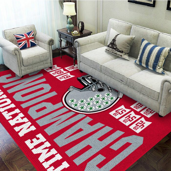 Ohio State Buckeyes Football Rectangular Rug Floor Decor GRR1015