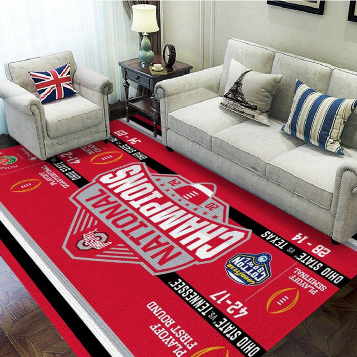 Ohio State Buckeyes Football Rectangular Rug Floor Decor GRR1017