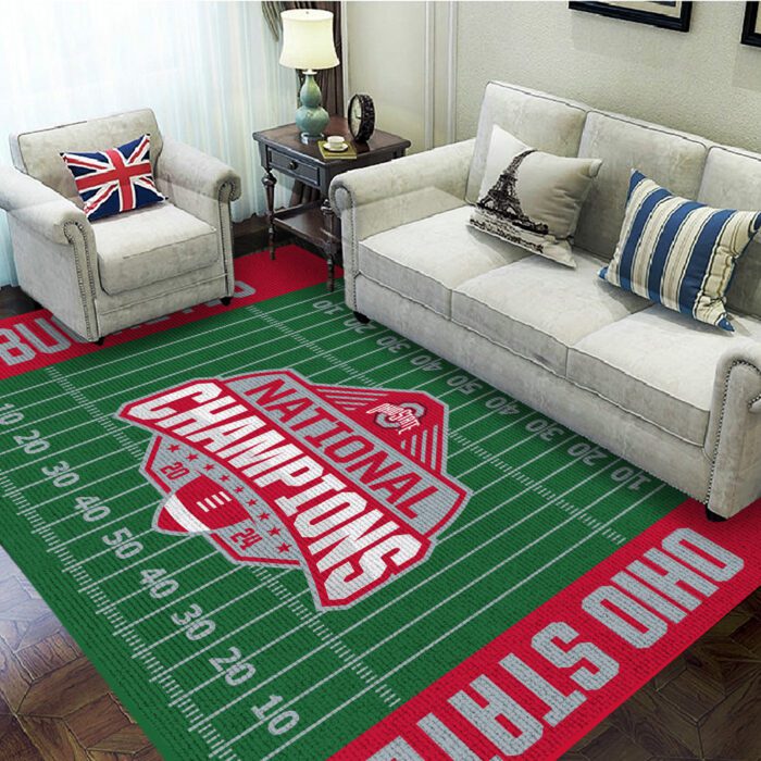 Ohio State Buckeyes Football Rectangular Rug Floor Decor GRR1018