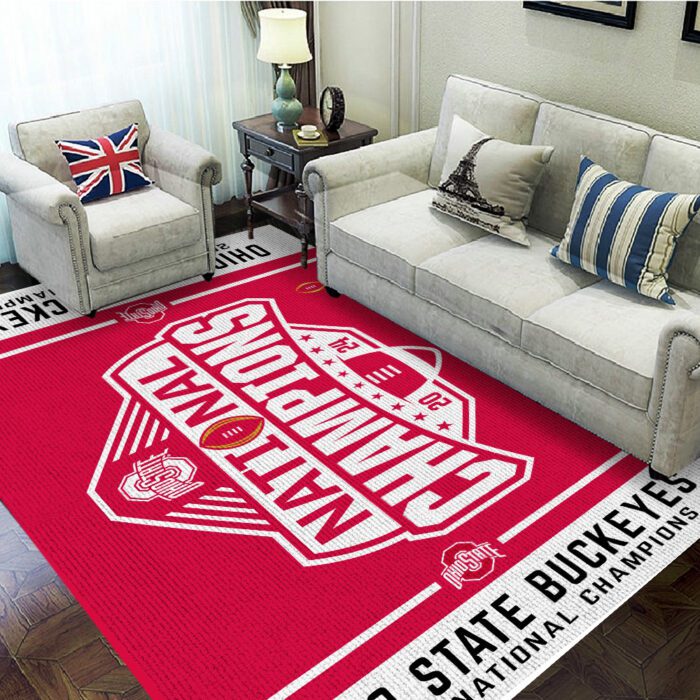 Ohio State Buckeyes Football Rectangular Rug Floor Decor GRR1019