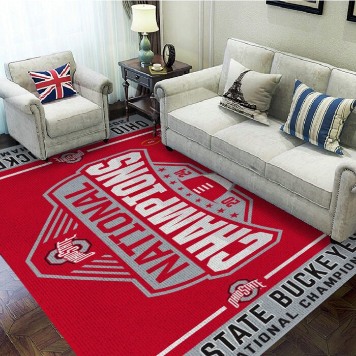 Ohio State Buckeyes Football Rectangular Rug Floor Decor GRR1020