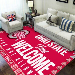 Ohio State Buckeyes Football Rectangular Rug Floor Decor GRR1021