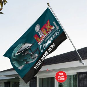 Personalized Philadelphia Eagles Honor Champion Super Bowl LIX 2025 3D House Flag ESB1008