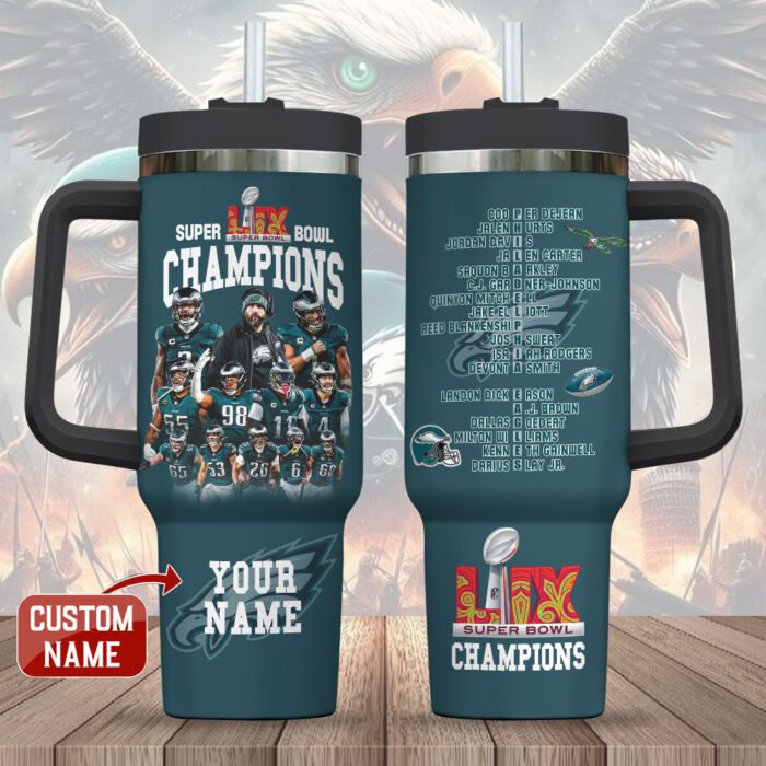 Personalized Philadelphia Eagles Honor Champion Super Bowl LIX 2025 40oz Stanley Tumbler ESB1003